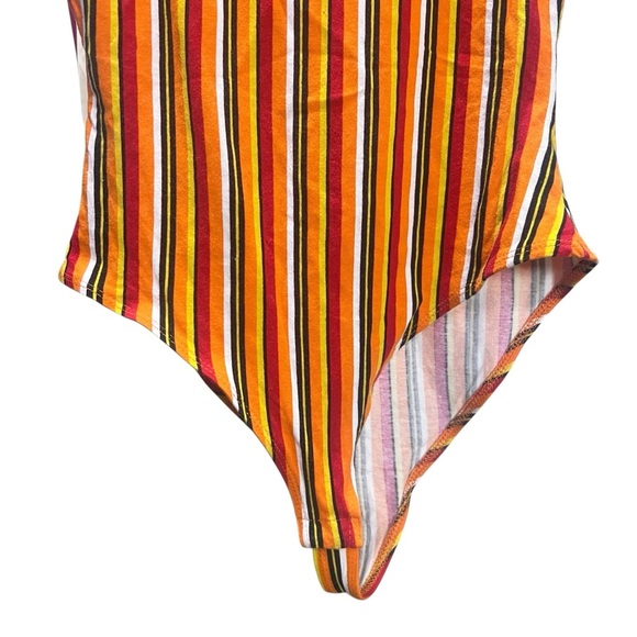 BLUENOTES Colorful Striped Bodysuit size Small Summer Wear Stripes Bright Colors - Picture 4 of 9